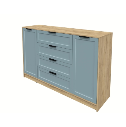 Тумба Тренд КТ-Т160 (Дуб золотой ЛДСП/ Океан ЛМДФ) Ш1600 В1020 Г451